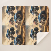Monstertrucks racen in de woestijn, sherpa deken (Voorkant (horizontaal))