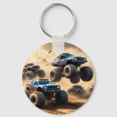 Monstertrucks racen in de woestijn, sleutelhanger (Voorkant)