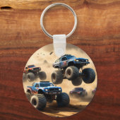Monstertrucks racen in de woestijn, sleutelhanger (Voorkant)