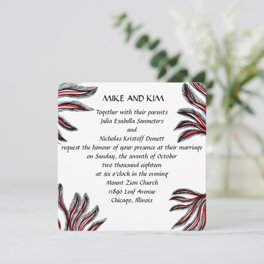 MONSTERVOORBEELDINVITATIE KAART (Staand voorkant)