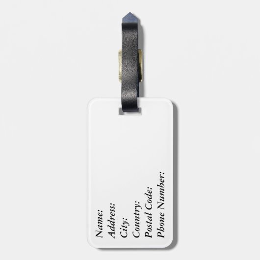 Monstervormig vormontwerp bagagelabel (Achterkant verticaal)