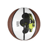 Monstervrachtwagen cartoon illustratie basketbal (Verticaal)