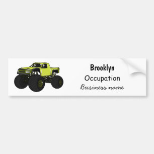Monstervrachtwagen cartoon illustratie bumpersticker