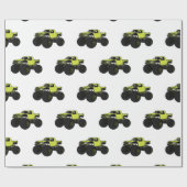 Monstervrachtwagen cartoon illustratie cadeaupapier (Vlak)