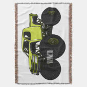 Monstervrachtwagen cartoon illustratie deken (Voorkant Verticaal)