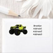 Monstervrachtwagen cartoon illustratie etiket (Insitu)