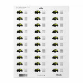 Monstervrachtwagen cartoon illustratie etiket (Full Sheet)