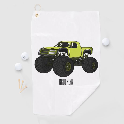 Monstervrachtwagen cartoon illustratie golfhanddoek (Insitu)