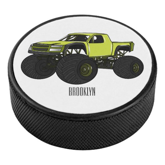 Monstervrachtwagen cartoon illustratie hockey puck (3/4)