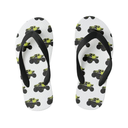 Monstervrachtwagen cartoon illustratie kinder teenslippers (Voetbed)