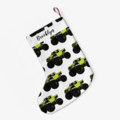 Monstervrachtwagen cartoon illustratie kleine kerstsok (Achterkant (Hangend))