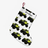 Monstervrachtwagen cartoon illustratie kleine kerstsok (Voorkant (Hangend))
