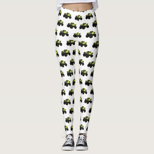 Monstervrachtwagen cartoon illustratie leggings (Voorkant)