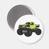 Monstervrachtwagen cartoon illustratie magneet (Voorkant / Achterkant)