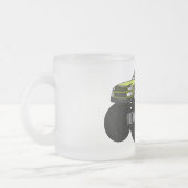 Monstervrachtwagen cartoon illustratie matglas koffiemok (Links)