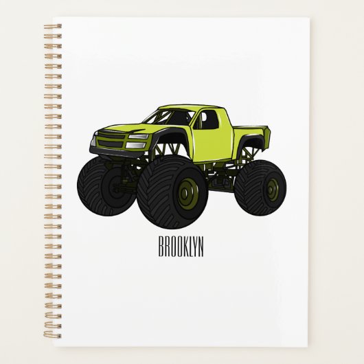 Monstervrachtwagen cartoon illustratie planner (Voorkant)