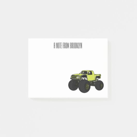 Monstervrachtwagen cartoon illustratie post-it® notes (Voorkant)