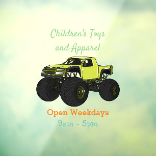 Monstervrachtwagen cartoon illustratie raamsticker