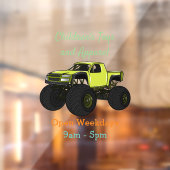 Monstervrachtwagen cartoon illustratie raamsticker (Vel 2)