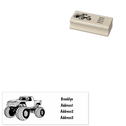 Monstervrachtwagen cartoon illustratie rubberstempel (Gestempeld)