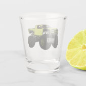 Monstervrachtwagen cartoon illustratie shot glas (Achterkant)