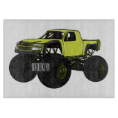 Monstervrachtwagen cartoon illustratie snijplank (Voorkant)