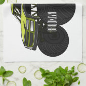 Monstervrachtwagen cartoon illustratie theedoek (Gevouwen)