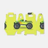 Monstervrachtwagen op kalkgroen bedankdoosjes (Uitgevouwen)