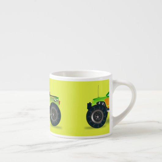 Monstervrachtwagen op kalkgroen espresso kop (Rechts)