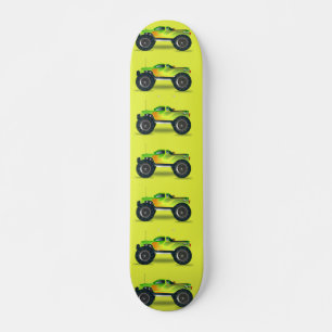 Monstervrachtwagen op kalkgroen persoonlijk skateboard