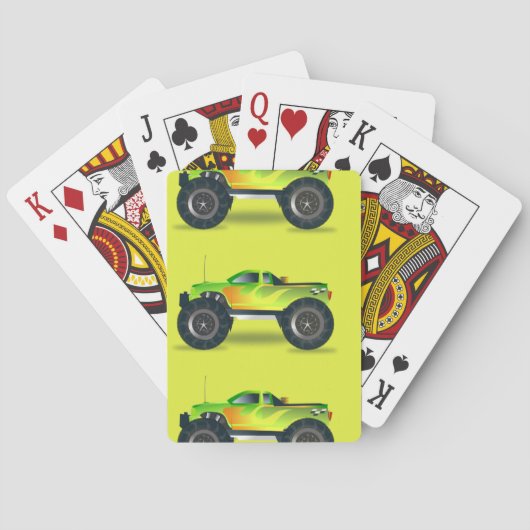 Monstervrachtwagen op kalkgroen pokerkaarten (Achterkant)