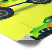 Monstervrachtwagen op kalkgroen poster (Hoek)