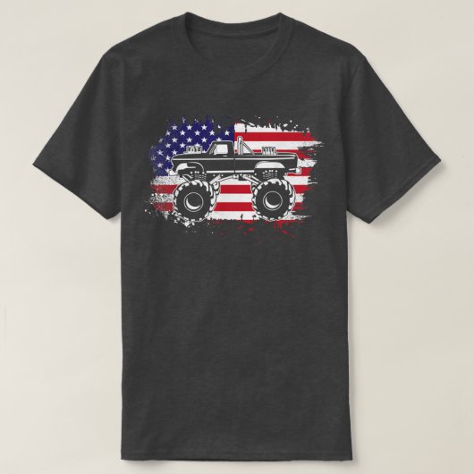 Monstervrachtwagen  - Patriottische Amerikaanse vl T-shirt (Design voorkant)