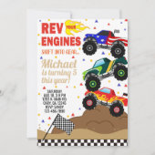 Monstervrachtwagens, verjaardagsuitnodiging. kaart (Voorkant)