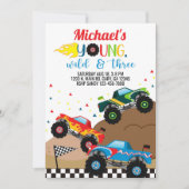 Monstervrachtwagens verjaardagsuitnodiging kaart (Voorkant)