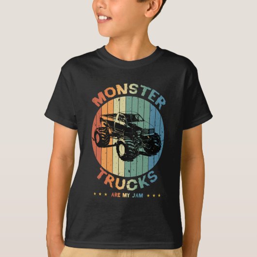  monsterwagen is mijn jam Retro Boy T-Shirt (Voorkant)