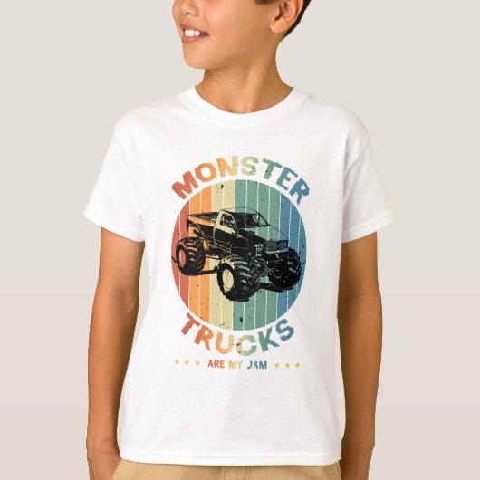 monsterwagen is mijn jam Retro Boy T-Shirt (Voorkant)