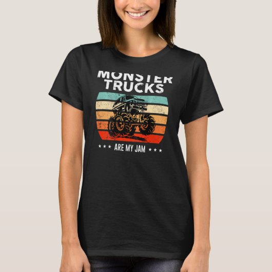  monsterwagen is mijn jam Retro Sunset Cool T-shirt (Voorkant)