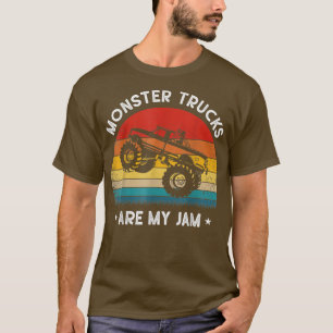 monsterwagen is mijn jam Retro Sunset Cool T-shirt