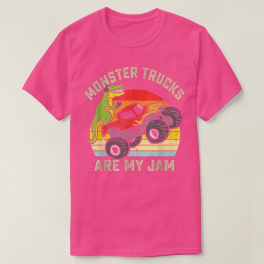  monsterwagen is mijn jam Retro Sunset Cool T-shirt (Design voorkant)