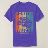  monsterwagen is mijn jam Retro Sunset Cool T-shirt (Design voorkant)