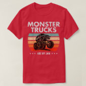  monsterwagen is mijn jam Retro Sunset Cool T-shirt (Design voorkant)