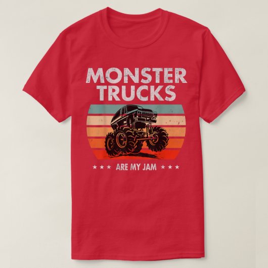 monsterwagen is mijn jam Retro Sunset Cool T-shirt (Design voorkant)
