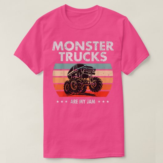  monsterwagen is mijn jam Retro Sunset Cool T-shirt (Design voorkant)