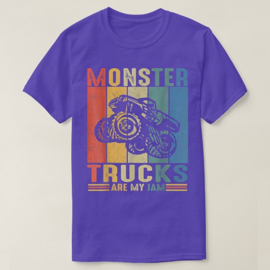  monsterwagen is mijn jam Retro Sunset Cool T-shirt (Design voorkant)