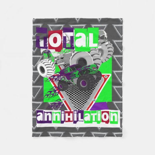 monsterwagen kinder harde kern fleece deken (Voorkant)