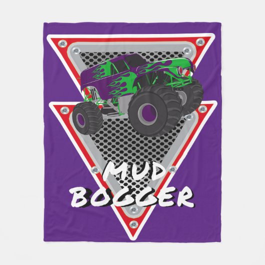 monsterwagen modder bogger fleece deken (Voorkant)