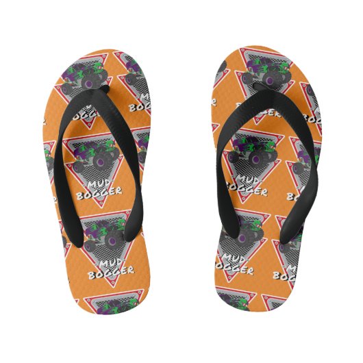 monsterwagen modder bogger kinder teenslippers (Voetbed)