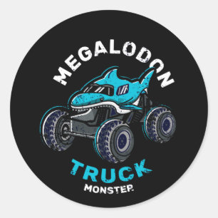 monsterwagen ronde sticker