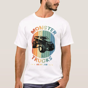 monsterwagen zijn mijn jam Retro Sunset Mannen T-shirt